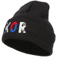 thumbnail image 1 of South Korea KOR Flag Embroidered Long Beanie - Black OSFM, 1 of 5