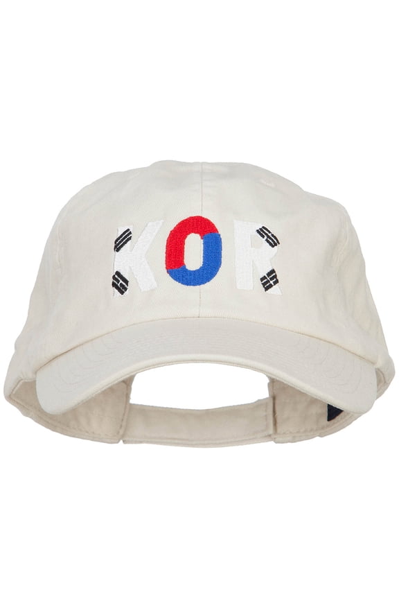South Korea KOR Flag Embroidered Low Profile Cap - Putty OSFM