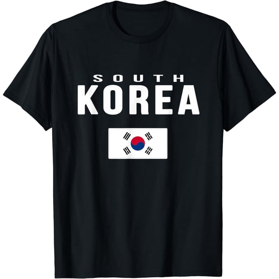 South Korea Korean Flag Gift Souvenir T-ShirtMen and women, Black T-shirt, size: Extra large
