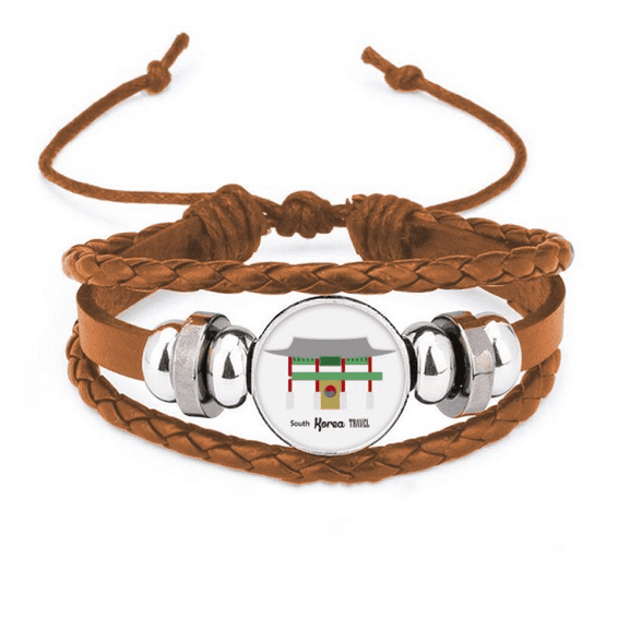 South Korea Landmarks Buk Bracelet Wristband Leather Jewelry Ornament