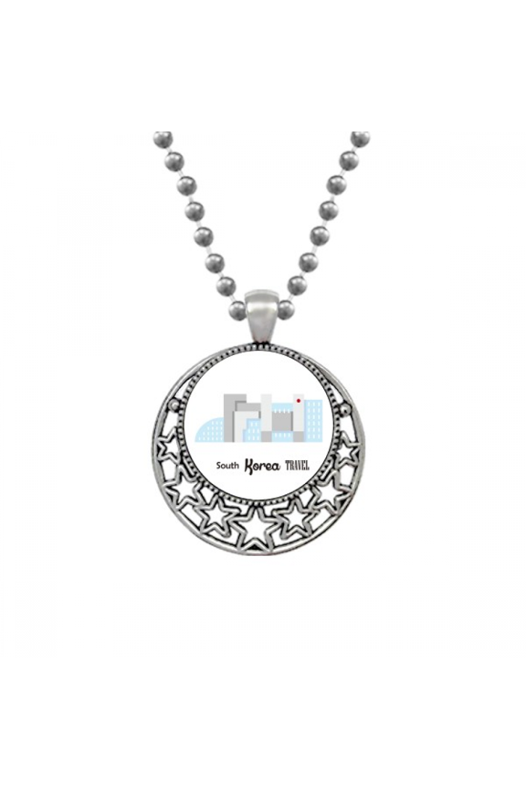 South Korea Landmarks The Building Necklaces Pendant Retro Moon Stars Jewelry
