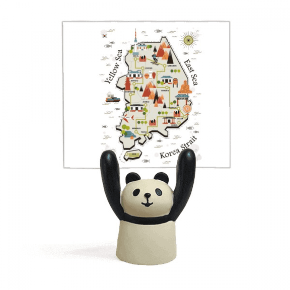 South Korea Landmarks Travel Map Memo Holder Cartoon Animal Panda Stand Decoration