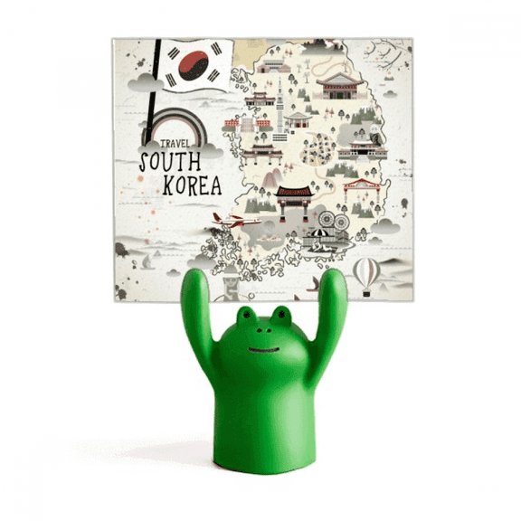South Korea Map Landmarks Memo Holder Cartoon Animal Frog Stand Decoration