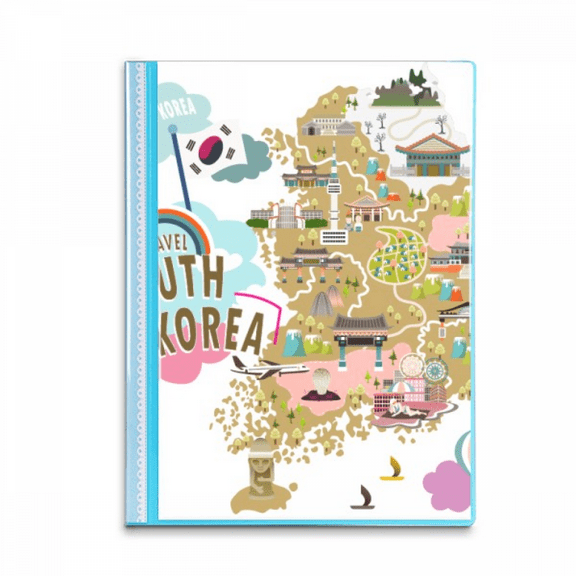 South Korea Map Love Travel Book Sheet Protectors Portfolio Binder Folder