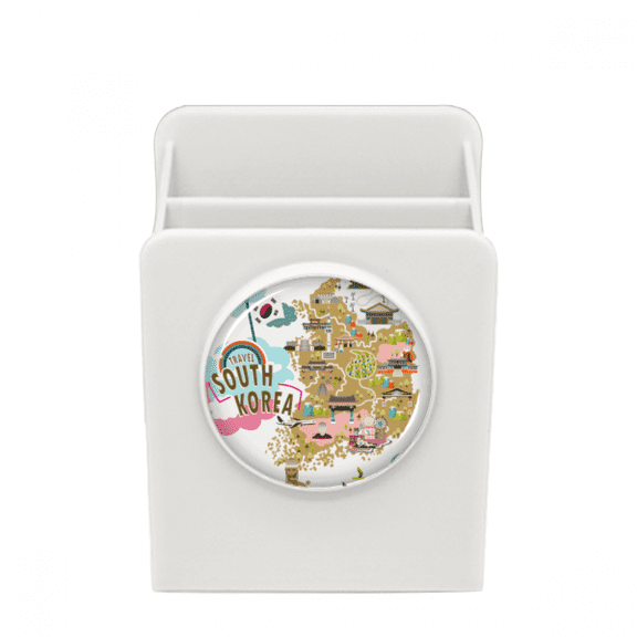 South Korea Map Love Travel Desk Pencil Holder Cup Pen Organizer