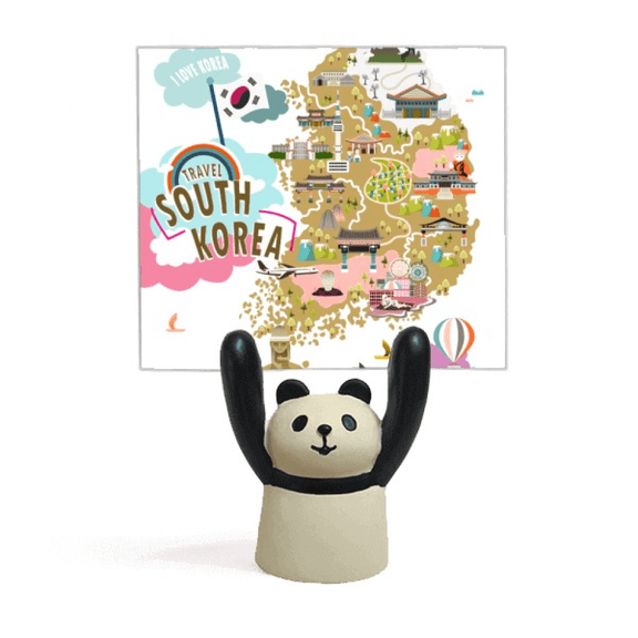 South Korea Map Love Travel Memo Holder Cartoon Animal Panda Stand Decoration