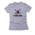 thumbnail image 1 of South Korea Olympic - Curling - Flag - Silhouette Women's Cotton Grey T-Shirt, 1 of 2