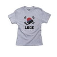 thumbnail image 1 of South Korea Olympic - Luge - Flag - Silhouette Girl's Cotton Youth Grey T-Shirt, 1 of 2