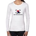 thumbnail image 1 of South Korea Olympic - Short Track Speed Skating - Flag Women's Long Sleeve Grey T-Shirt, 1 of 2
