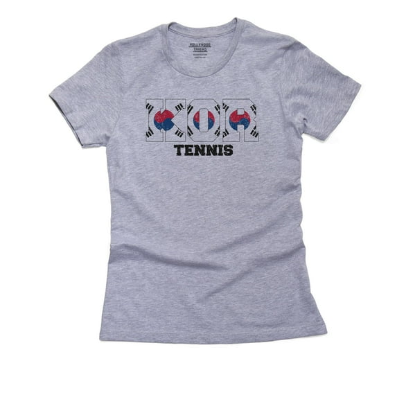 South Korea Tennis - Olympic Games - Rio - Flag Women's Cotton Grey T-Shirt