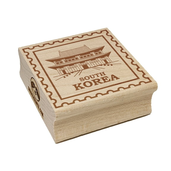 South Korea Travel Gyeongbokgung Palace Square Rubber Stamp Stamping Scrapbooking Crafting - Small 1.25in
