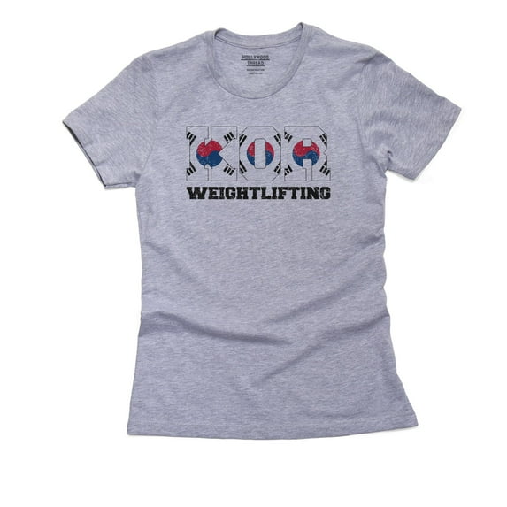 South Korea Weightlifting - Olympic Games - Rio - Flag Women's Cotton Grey T-Shirt
