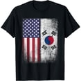 thumbnail image 1 of South Korean American Flag T-shirt Korea Usa America Gift, 1 of 3