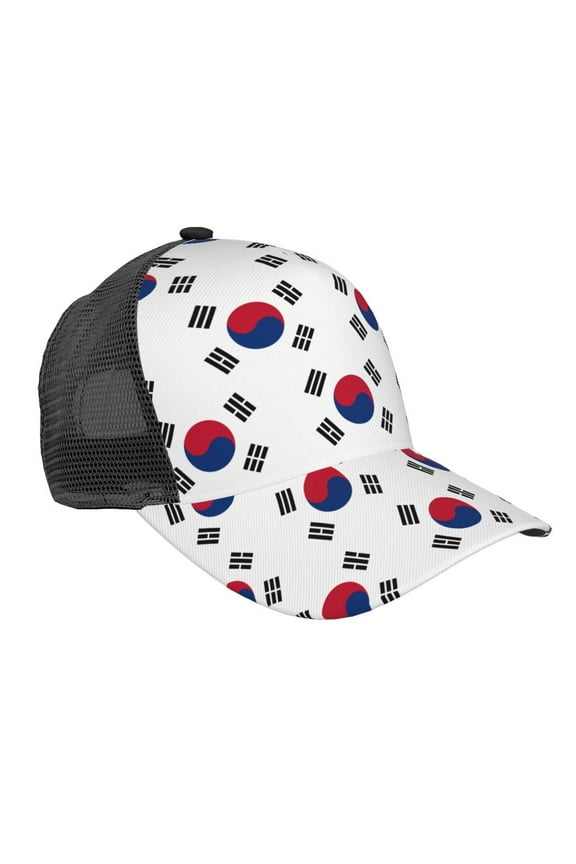 South Korean Flag Snapback Trucker Hats Baseball Caps Adjustable Mesh Back Ball Caps For Men Women