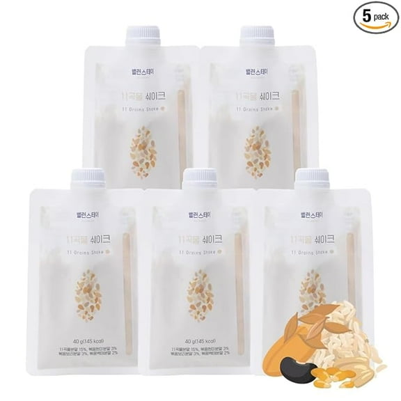South Korean Meal Replacement Shake Powder, 11 Grains Flavor, 1 Pack (40g x 5 Pouches)