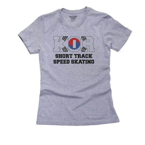 South Korean Short Track Speed Skating - Winter Olympic Women's Cotton Grey T-Shirt