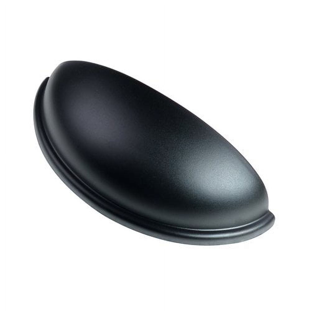 Flat Black Modern Cup Drawer Pulls with Mounting Hardware, 10-Pack