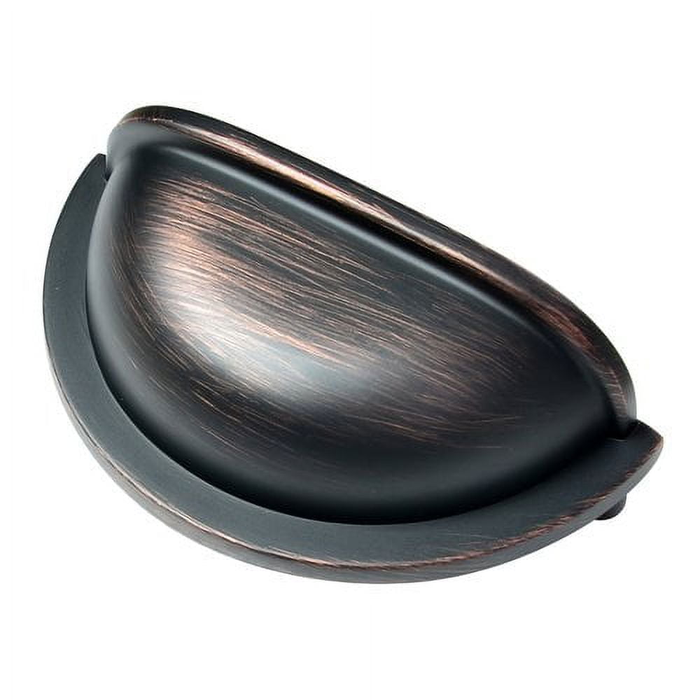 Oil Rubbed Bronze Modern Cup Drawer Pulls with Mounting Hardware, 10-Pack