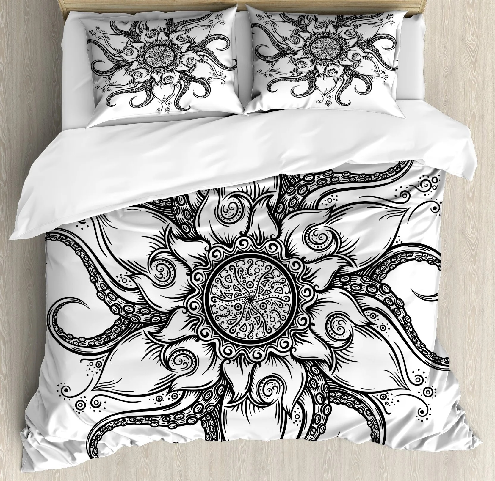 South Mandala Floral Duvet Cover Set Vibrant Color Ornamental ...
