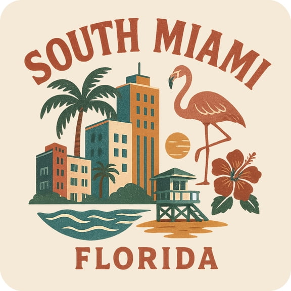 South Miami Florida Keepsakes Souvenir Vinyl Sticker – Destination Travel Keepsake Collectible (3-Inches Wide)