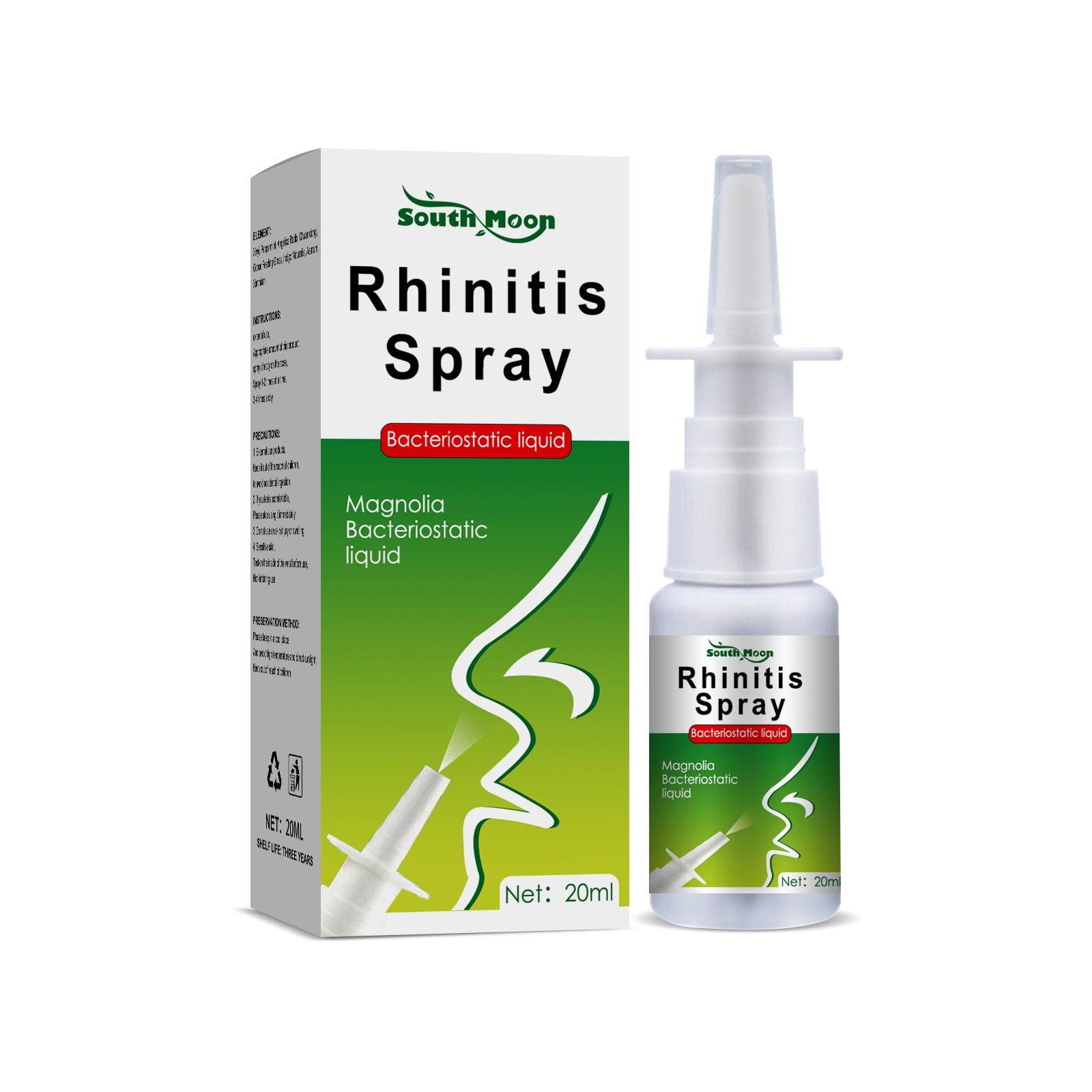 South Moon Nasal Spray relieves nasal congestion, itching, runny nose, sneezing, herbal nasal