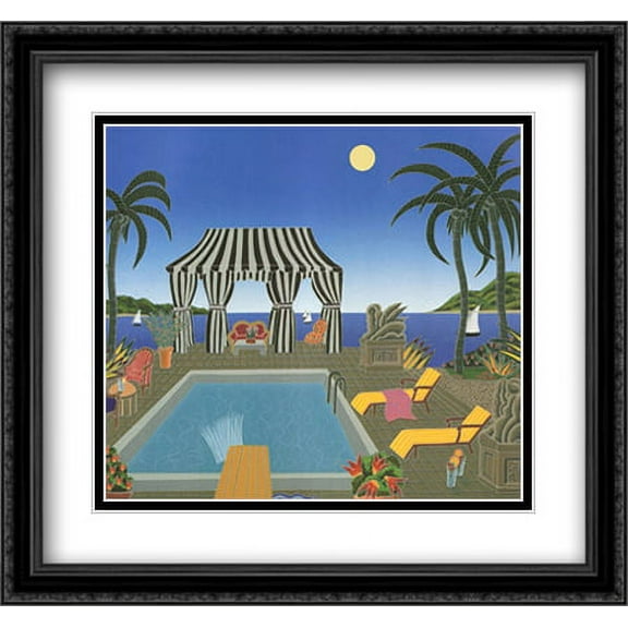 South Ocean Boulevard 2x Matted 28x28 Large Black Ornate Framed Art Print by Thomas McKnight