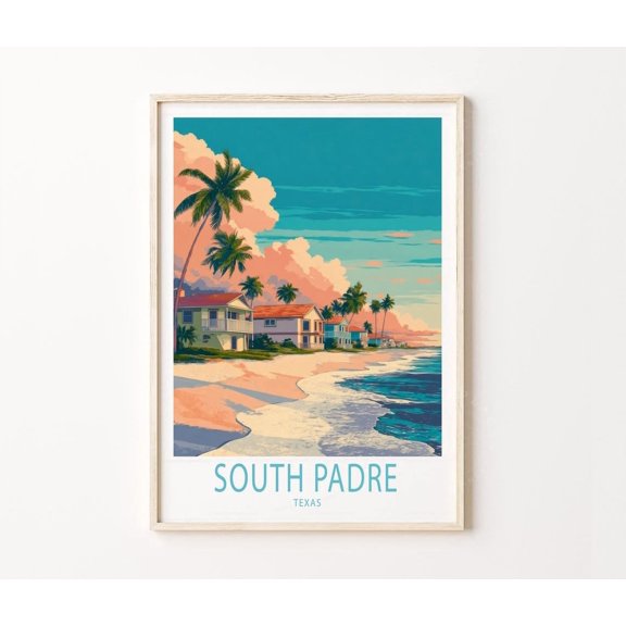 South Padre Texas Coastal Beach View Wall Decor Home Decor