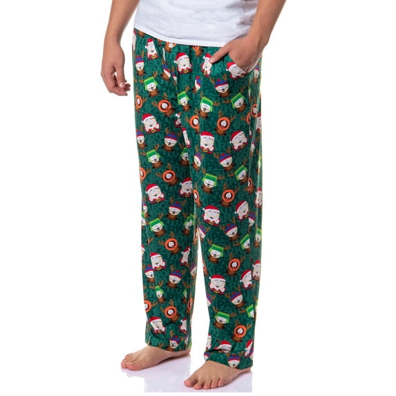 South Park Adult Pajama Pants Santa Cartman and Reindeer Kyle Kenny Stan AOP Christmas Holiday Sleep Lounge Bottoms For Men Women