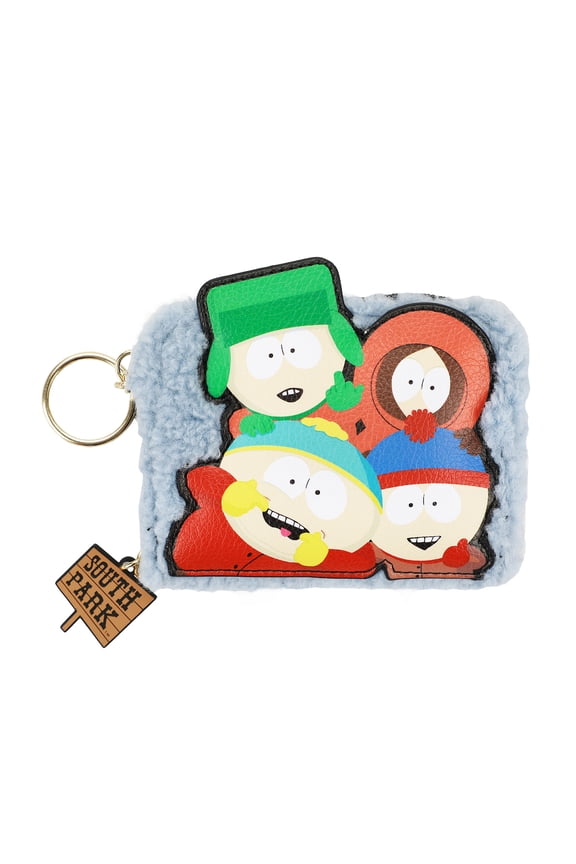 South Park Applique Character Art Faux Shearling Card Wallet