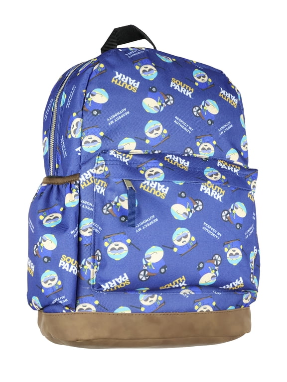 South Park Backpack Cop Cartman Respect My Authority School Bookbag For Daily Use 16"