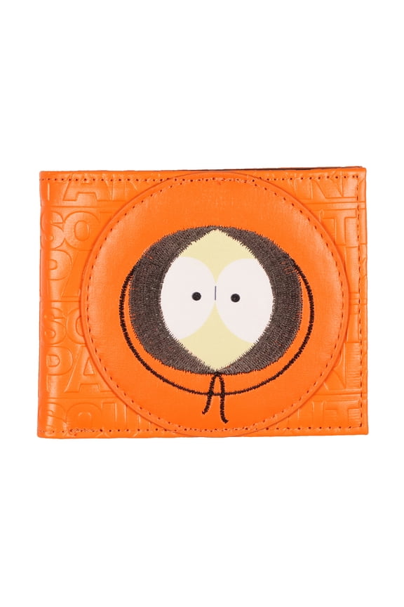 South Park Bi-Fold Wallet Allover Embossed Embroidered Kenny Face Design Billfold