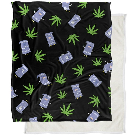 South Park Blanket, 50"x60" South Park Towelie Pattern Silky Touch Sherpa Back Super Soft Throw Blanket
