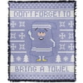 thumbnail image 1 of South Park Blanket, 50'x60' Towelie Christmas Sweater Woven Tapestry Cotton Blend Fringed Throw Blanket, 1 of 6