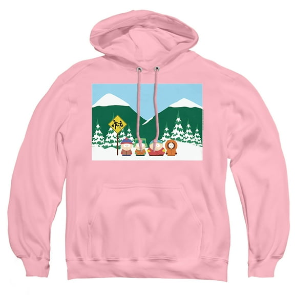 South Park Bus Stop Unisex Adult Pull-Over Hoodie,Pink, Medium