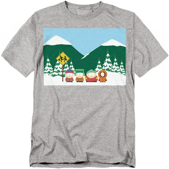 South Park Bus Stop Unisex Adult T-Shirt, Athletic Heather, Medium