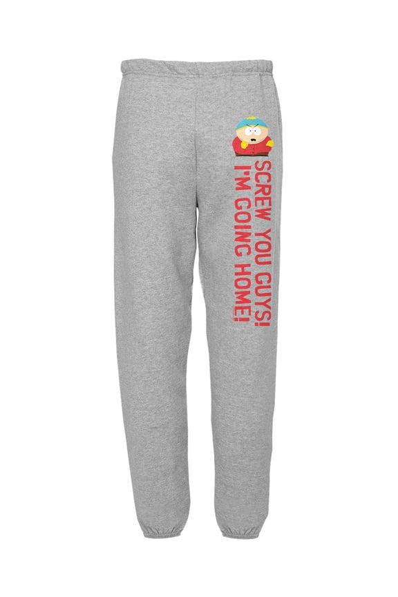 Cartman Screw You Guys Mens Jogger Sweatpants, Athletic Heather, 2X-Large