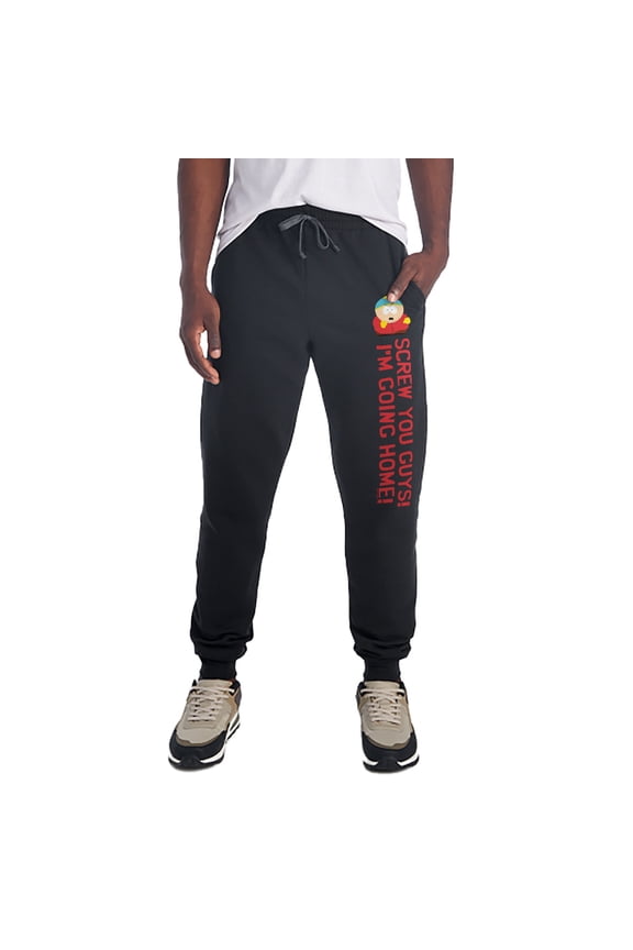 Cartman Screw You Guys Unisex Jogger Sweatpants with Pockets for Men and Women, Black, 2X-Large