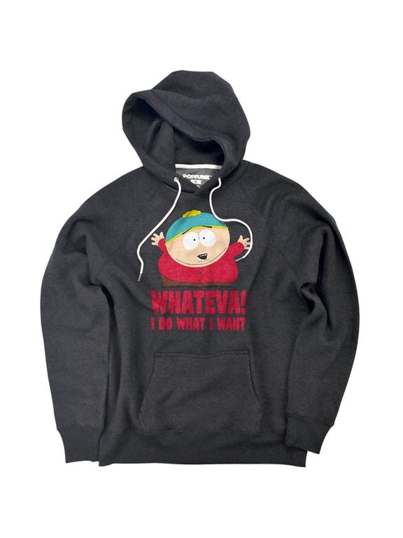 Cartman Whateva Unisex Adult Slim Fit Pull-Over Heather Hoodie, Charcoal, Small