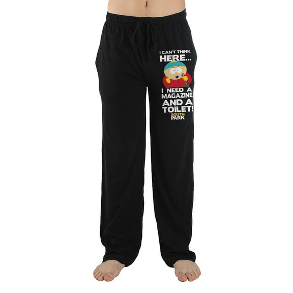 South Park Cartoon Cartman Mens Black Sleep Pajama Pants-Small