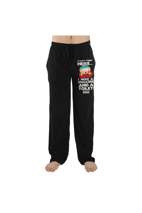 South Park Cartoon Cartman Mens Black Sleep Pajama Pants-Small
