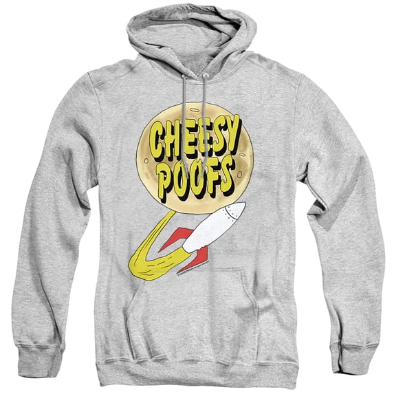 South Park Cheesy Poofs Unisex Adult Pull-Over Hoodie,Athletic Heather, 3X-Large