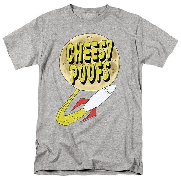 South Park Cheesy Poofs Unisex Adult T-Shirt, Athletic Heather, Large