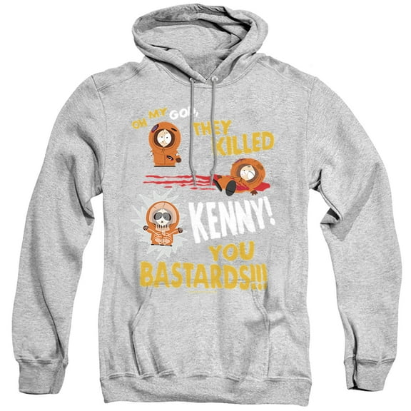 South Park Dead Kenny Unisex Adult Pull-Over Hoodie,Athletic Heather, Medium
