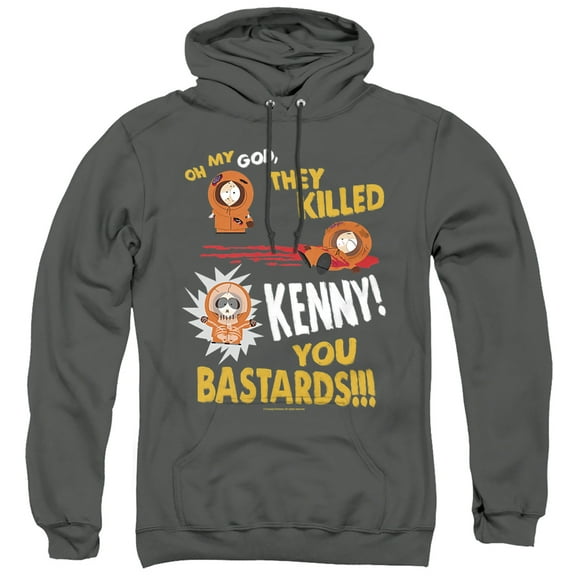 South Park Dead Kenny Unisex Adult Pull-Over Hoodie,Charcoal, 2X-Large