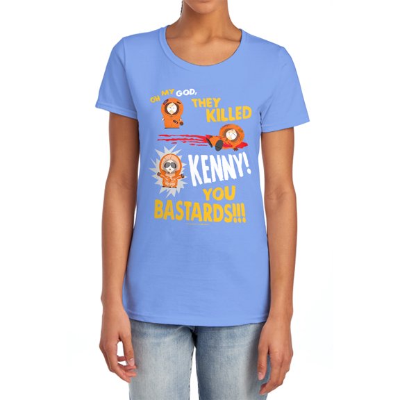 South Park Dead Kenny Women's T Shirt,Carolina Blue, 2X-Large