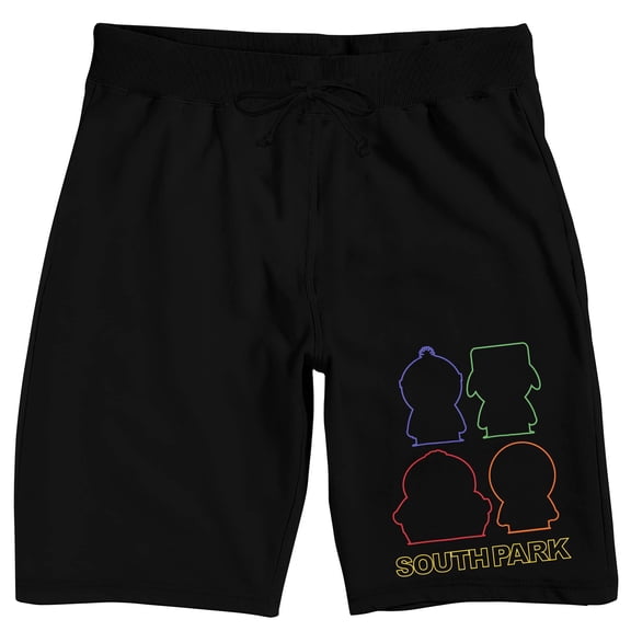 South Park Four Boys Character Outlines Men's Black Sleep Shorts