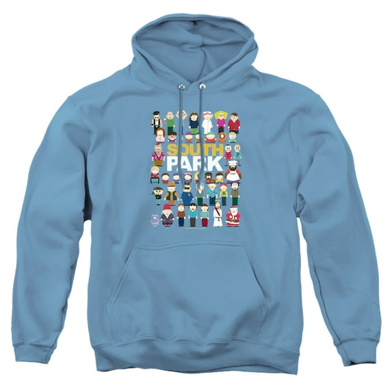 South Park Full Cast Unisex Adult Pull-Over Hoodie,Carolina Blue, Medium