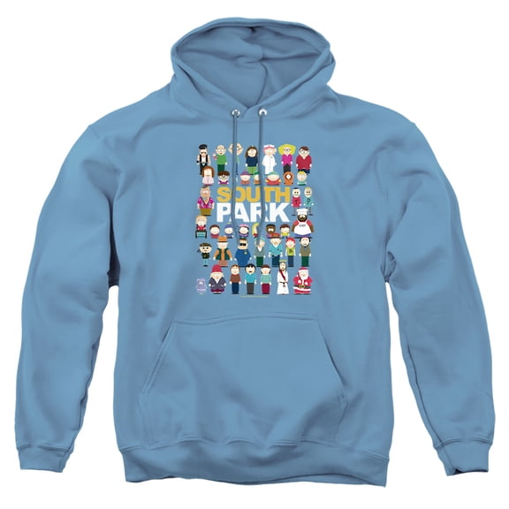 South Park Full Cast Unisex Adult Pull-Over Hoodie,Carolina Blue, X-Large