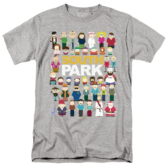 South Park Full Cast Unisex Adult T-Shirt, Athletic Heather, Small