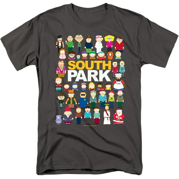 South Park Full Cast Unisex Adult T-Shirt, Carolina Blue, 2X-Large